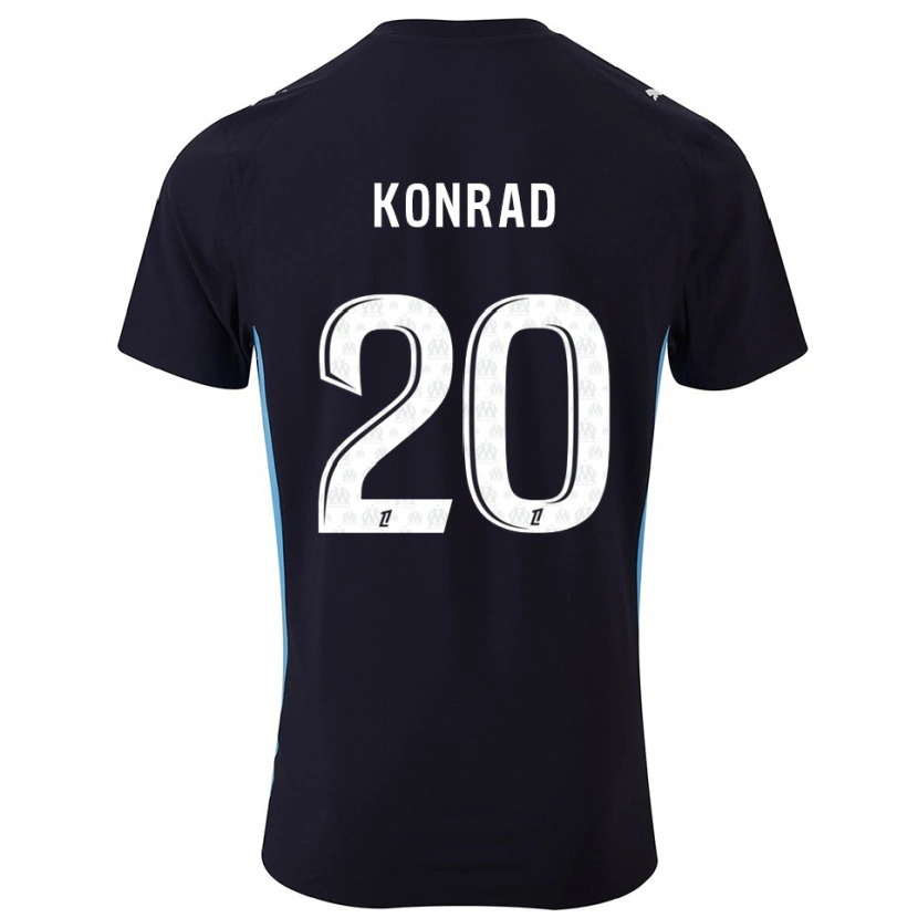 Danxen Dame Konrad De La Fuente #20 Svart Lyseblå Bortetrøye Drakt Trøye 2025/26 Skjorter T-Skjorte