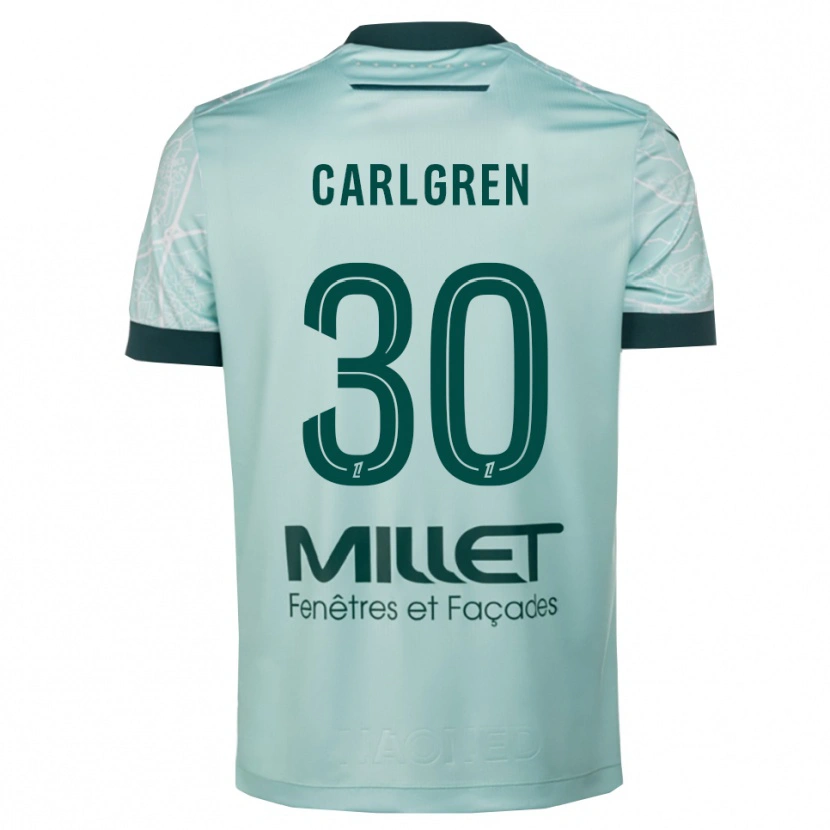 Danxen Dame Patrik Carlgren #30 Grønn Hvit Bortetrøye Drakt Trøye 2025/26 Skjorter T-Skjorte