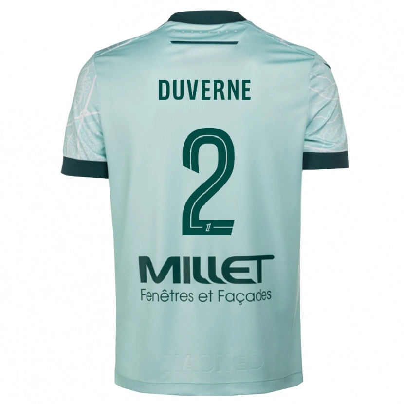 Danxen Dame Jean-Kévin Duverne #2 Grønn Hvit Bortetrøye Drakt Trøye 2025/26 Skjorter T-Skjorte