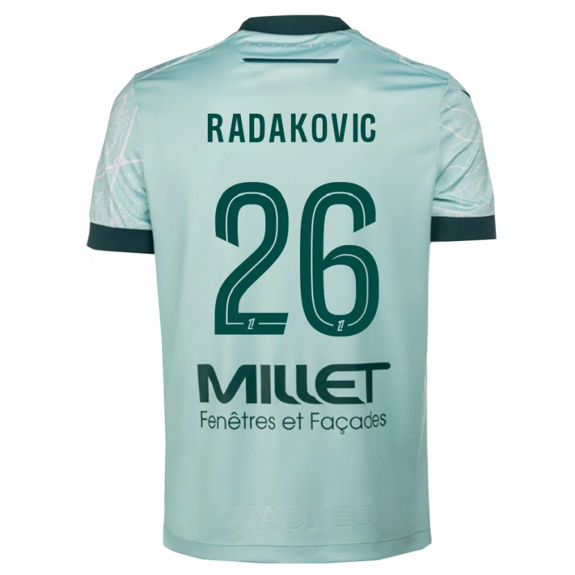 Danxen Dame Uros Radakovic #26 Grønn Hvit Bortetrøye Drakt Trøye 2025/26 Skjorter T-Skjorte