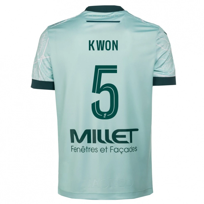 Danxen Dame Hyeok-Kyu Kwon #5 Grønn Hvit Bortetrøye Drakt Trøye 2025/26 Skjorter T-Skjorte
