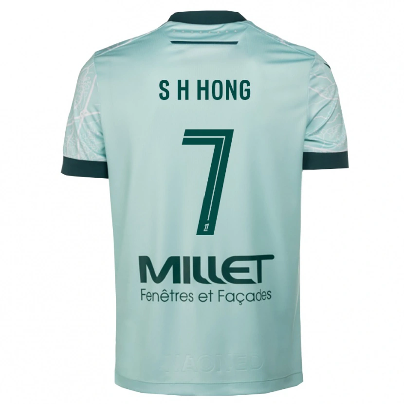 Danxen Dame Hyun-Seok Hong #7 Grønn Hvit Bortetrøye Drakt Trøye 2025/26 Skjorter T-Skjorte