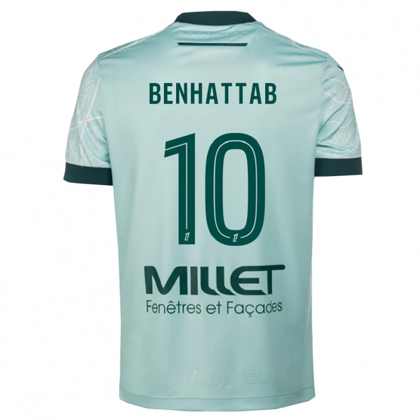 Danxen Dame Yassine Benhattab #10 Grønn Hvit Bortetrøye Drakt Trøye 2025/26 Skjorter T-Skjorte