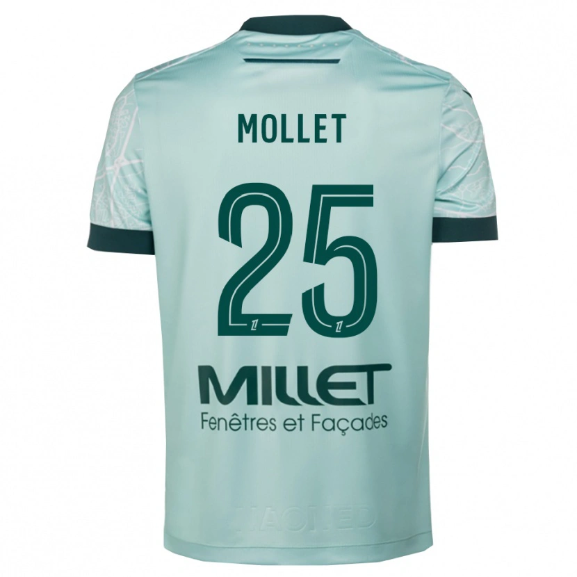 Danxen Dame Florent Mollet #25 Grønn Hvit Bortetrøye Drakt Trøye 2025/26 Skjorter T-Skjorte