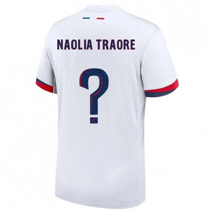 Danxen Dame Naolia Traore #0 Hvit Rød Bortetrøye Drakt Trøye 2025/26 Skjorter T-Skjorte