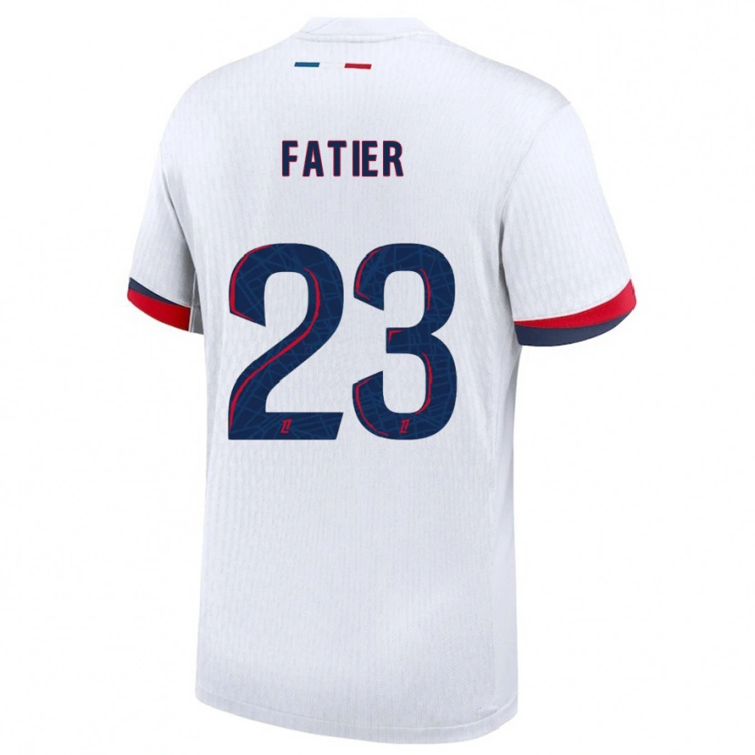 Danxen Dame Noémie Fatier #23 Hvit Rød Bortetrøye Drakt Trøye 2025/26 Skjorter T-Skjorte