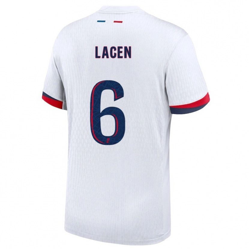 Danxen Dame Michaël Lacen #6 Hvit Rød Bortetrøye Drakt Trøye 2025/26 Skjorter T-Skjorte