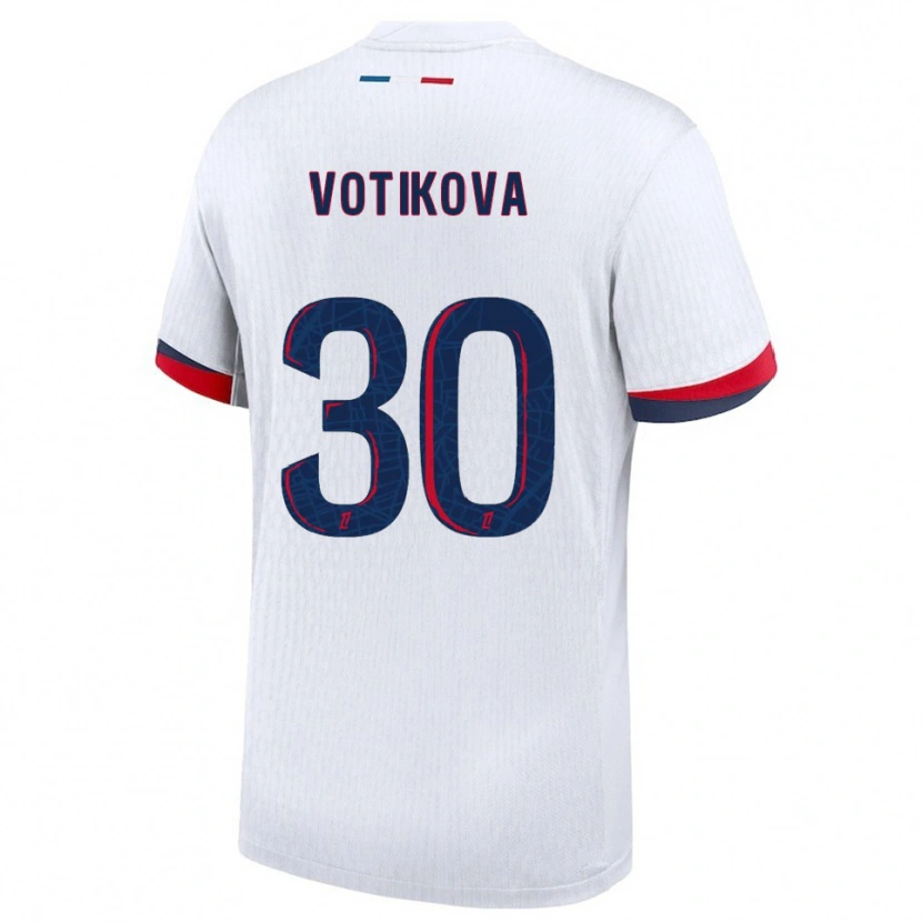 Danxen Dame Barbora Votikova #30 Hvit Rød Bortetrøye Drakt Trøye 2025/26 Skjorter T-Skjorte