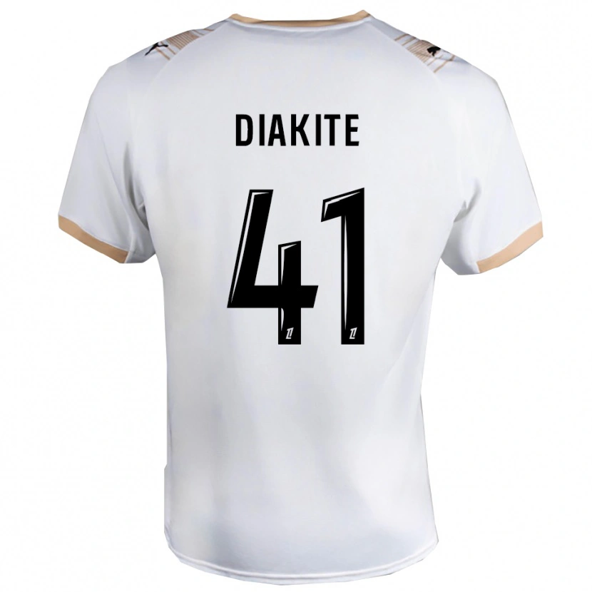 Danxen Dame Ibrahim Diakité #41 Hvit Svart Bortetrøye Drakt Trøye 2025/26 Skjorter T-Skjorte