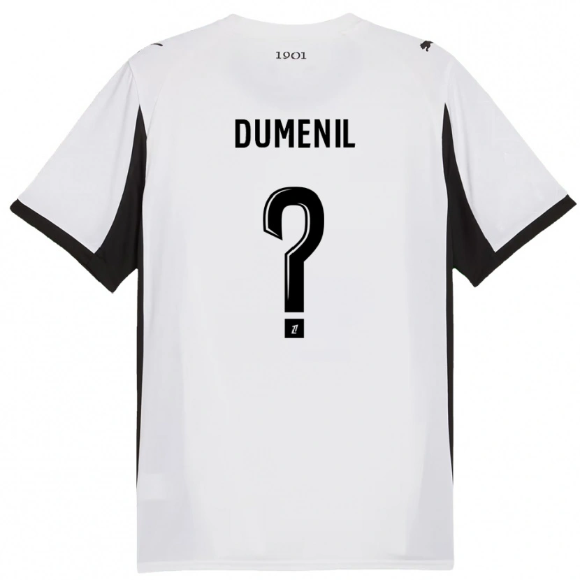 Danxen Dame Kylian Dumenil #0 Hvit Svart Bortetrøye Drakt Trøye 2025/26 Skjorter T-Skjorte