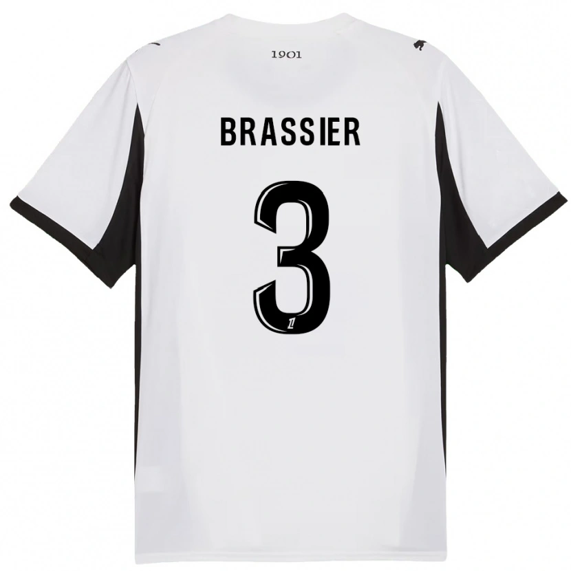 Danxen Dame Lilian Brassier #3 Hvit Svart Bortetrøye Drakt Trøye 2025/26 Skjorter T-Skjorte