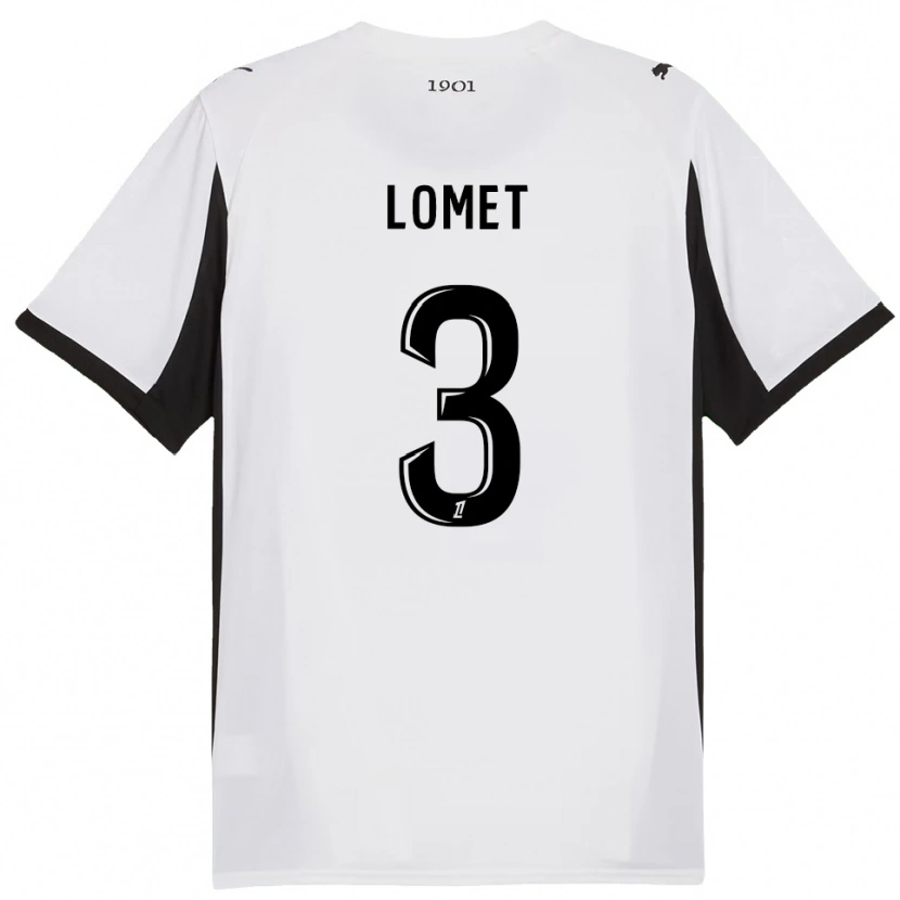 Danxen Dame Ruben Lomet #3 Hvit Svart Bortetrøye Drakt Trøye 2025/26 Skjorter T-Skjorte