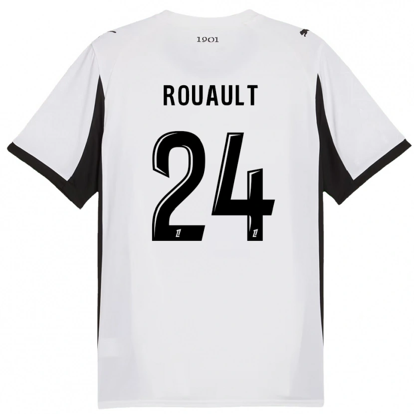 Danxen Dame Anthony Rouault #24 Hvit Svart Bortetrøye Drakt Trøye 2025/26 Skjorter T-Skjorte