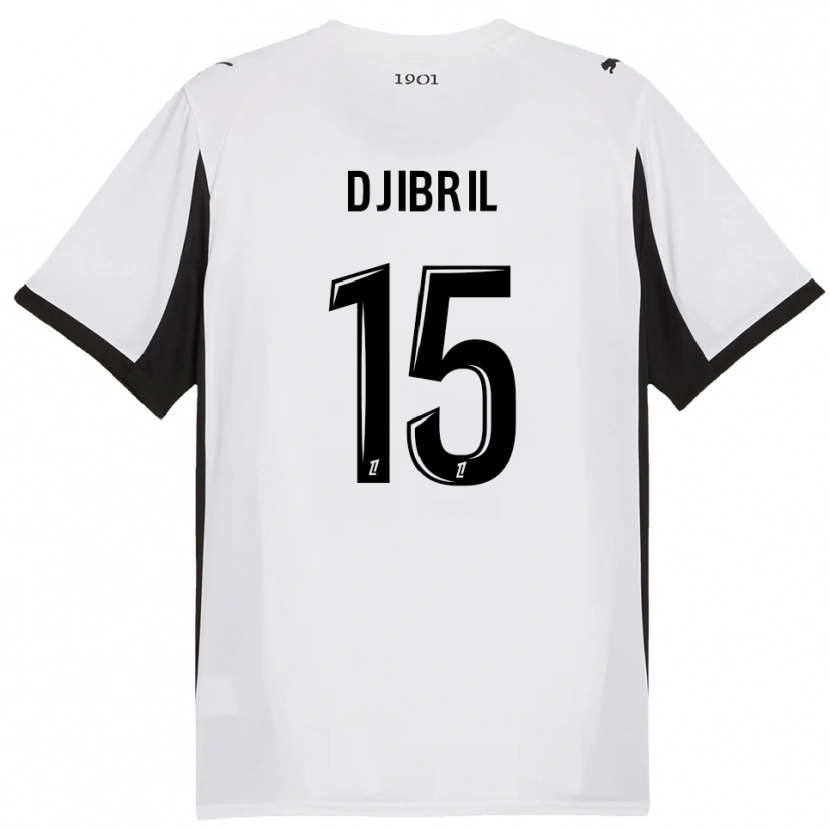 Danxen Dame Djibril Diallo #15 Hvit Svart Bortetrøye Drakt Trøye 2025/26 Skjorter T-Skjorte