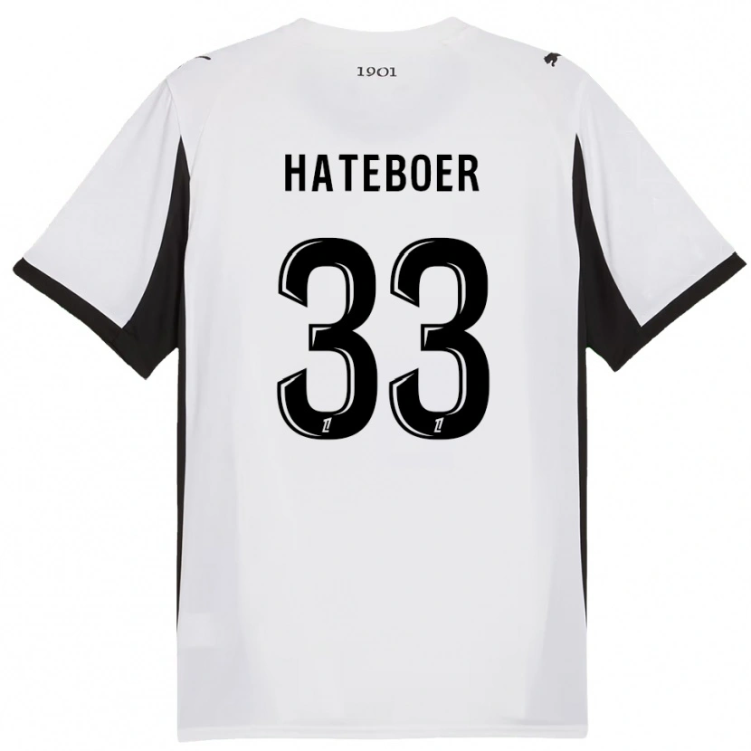 Danxen Dame Hans Hateboer #33 Hvit Svart Bortetrøye Drakt Trøye 2025/26 Skjorter T-Skjorte