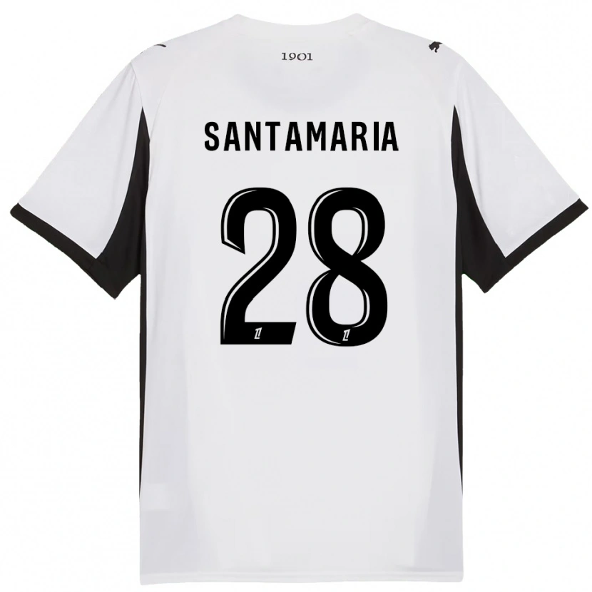 Danxen Dame Baptiste Santamaria #28 Hvit Svart Bortetrøye Drakt Trøye 2025/26 Skjorter T-Skjorte