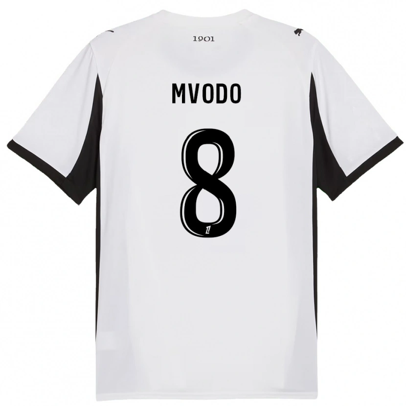 Danxen Dame Steeve Mvodo Mvodo #8 Hvit Svart Bortetrøye Drakt Trøye 2025/26 Skjorter T-Skjorte