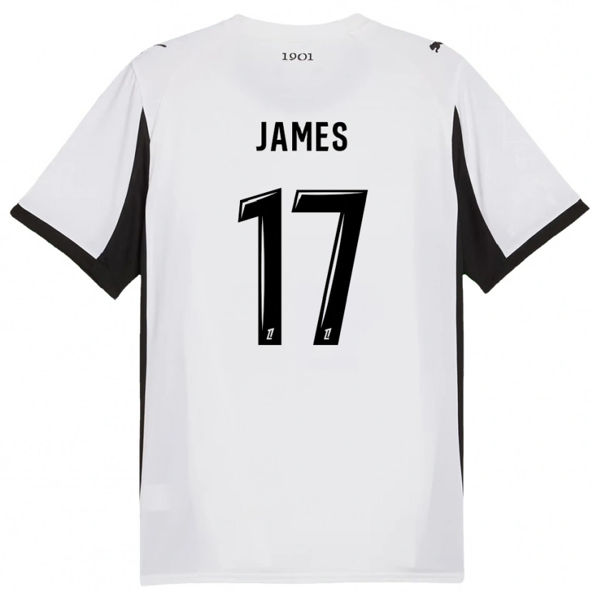 Danxen Dame Jordan James #17 Hvit Svart Bortetrøye Drakt Trøye 2025/26 Skjorter T-Skjorte