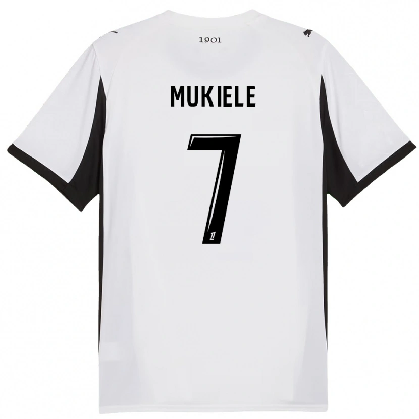 Danxen Dame Nordan Mukiele #7 Hvit Svart Bortetrøye Drakt Trøye 2025/26 Skjorter T-Skjorte
