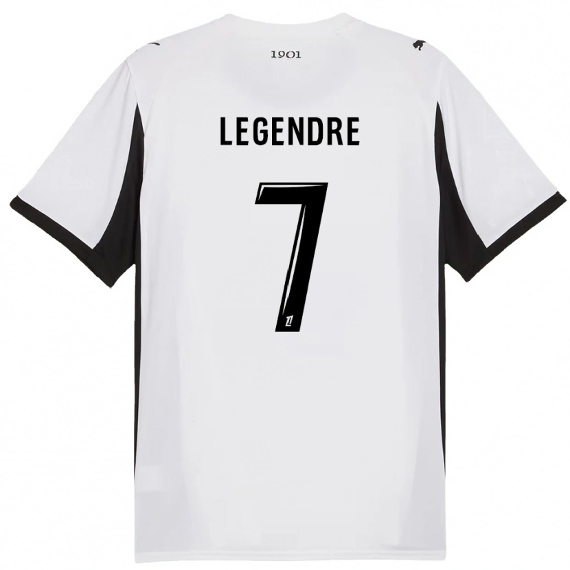 Danxen Dame Elías Legendre #7 Hvit Svart Bortetrøye Drakt Trøye 2025/26 Skjorter T-Skjorte