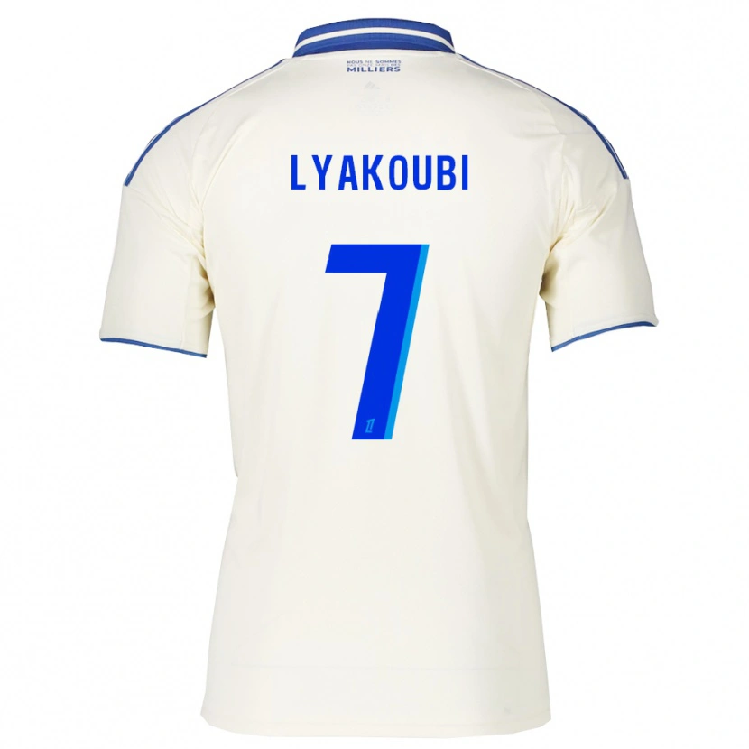 Danxen Dame Oussama Lyakoubi #7 Champagne Blå Bortetrøye Drakt Trøye 2025/26 Skjorter T-Skjorte