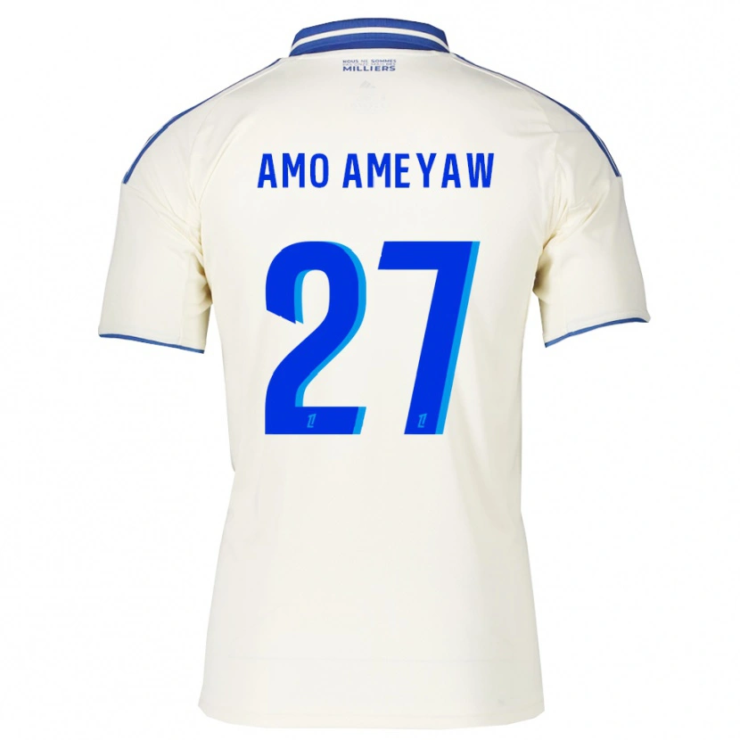 Danxen Dame Samuel Amo-Ameyaw #27 Champagne Blå Bortetrøye Drakt Trøye 2025/26 Skjorter T-Skjorte