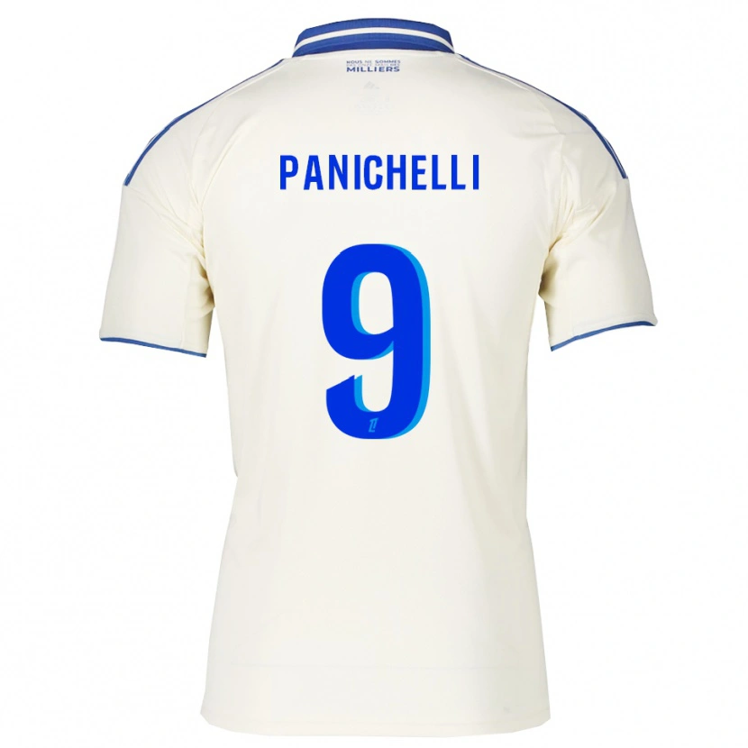 Danxen Dame Joaquín Panichelli #9 Champagne Blå Bortetrøye Drakt Trøye 2025/26 Skjorter T-Skjorte