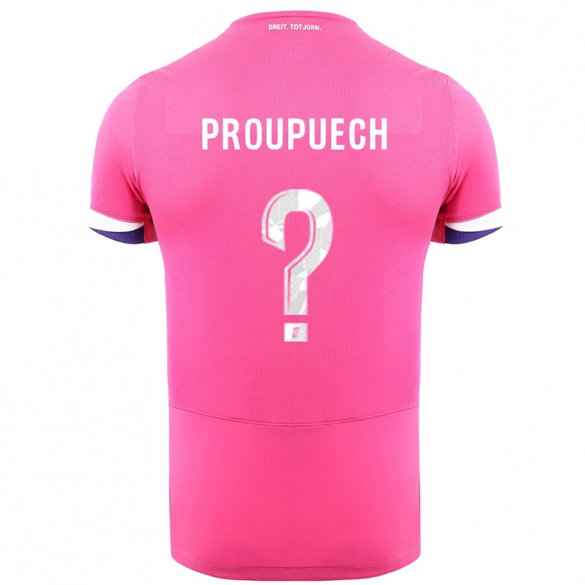 Danxen Dame Lucas Proupuech #0 Rosa Hvit Bortetrøye Drakt Trøye 2025/26 Skjorter T-Skjorte