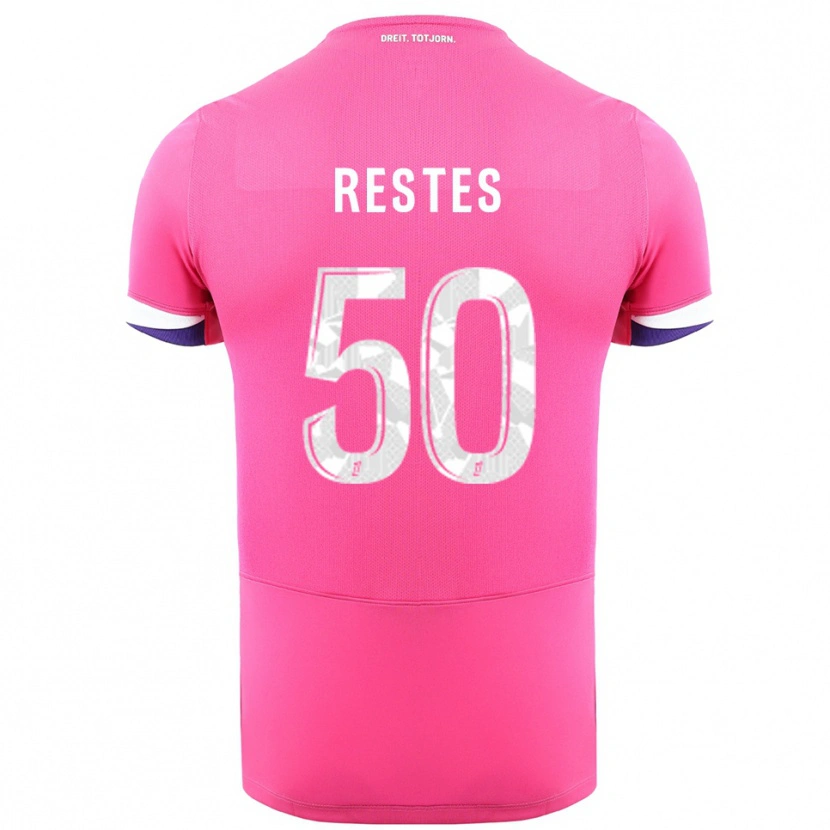 Danxen Dame Guillaume Restes #50 Rosa Hvit Bortetrøye Drakt Trøye 2025/26 Skjorter T-Skjorte