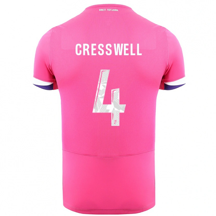 Danxen Dame Charlie Cresswell #4 Rosa Hvit Bortetrøye Drakt Trøye 2025/26 Skjorter T-Skjorte