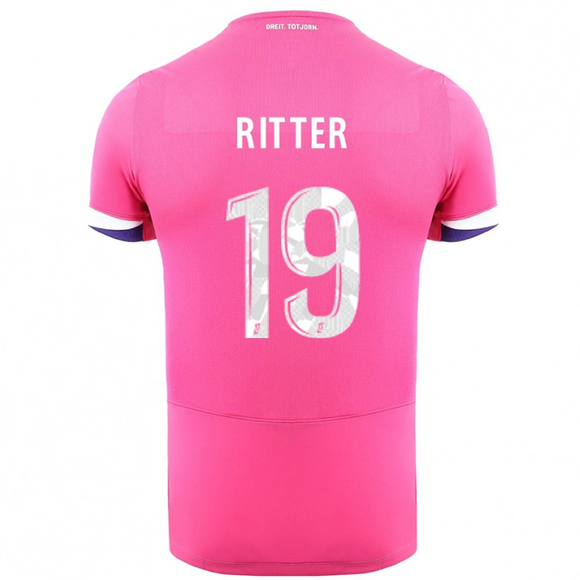 Danxen Dame Morgane Ritter #19 Rosa Hvit Bortetrøye Drakt Trøye 2025/26 Skjorter T-Skjorte