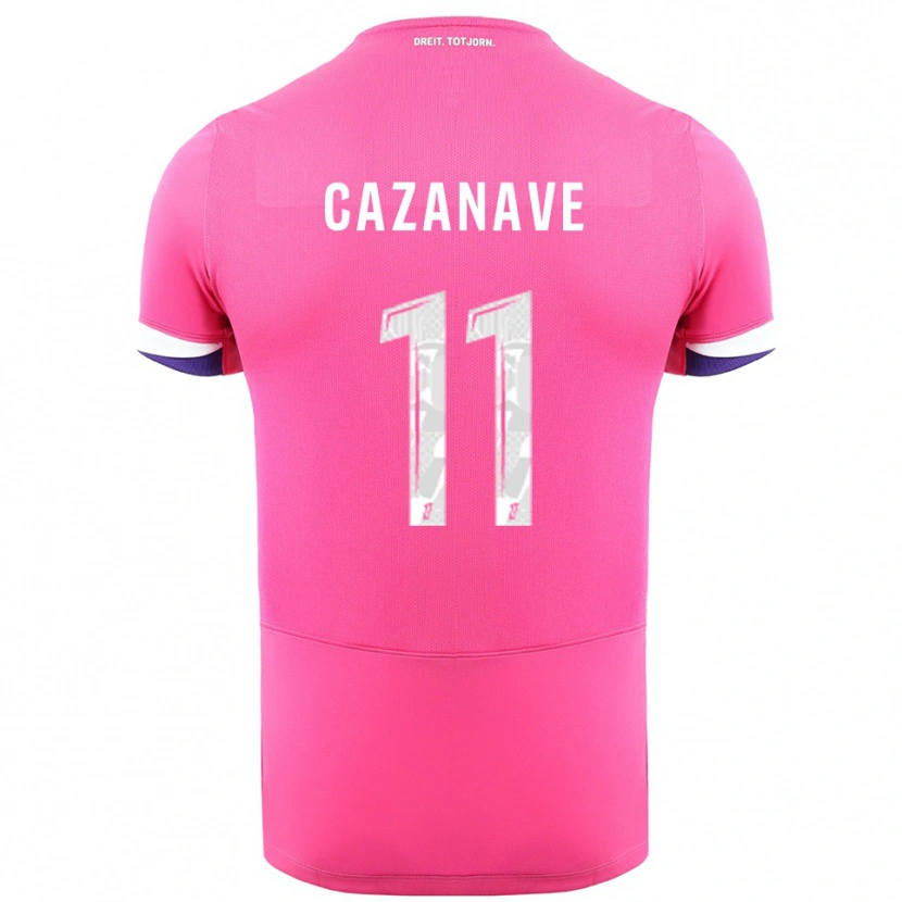 Danxen Dame Julie Cazanave #11 Rosa Hvit Bortetrøye Drakt Trøye 2025/26 Skjorter T-Skjorte