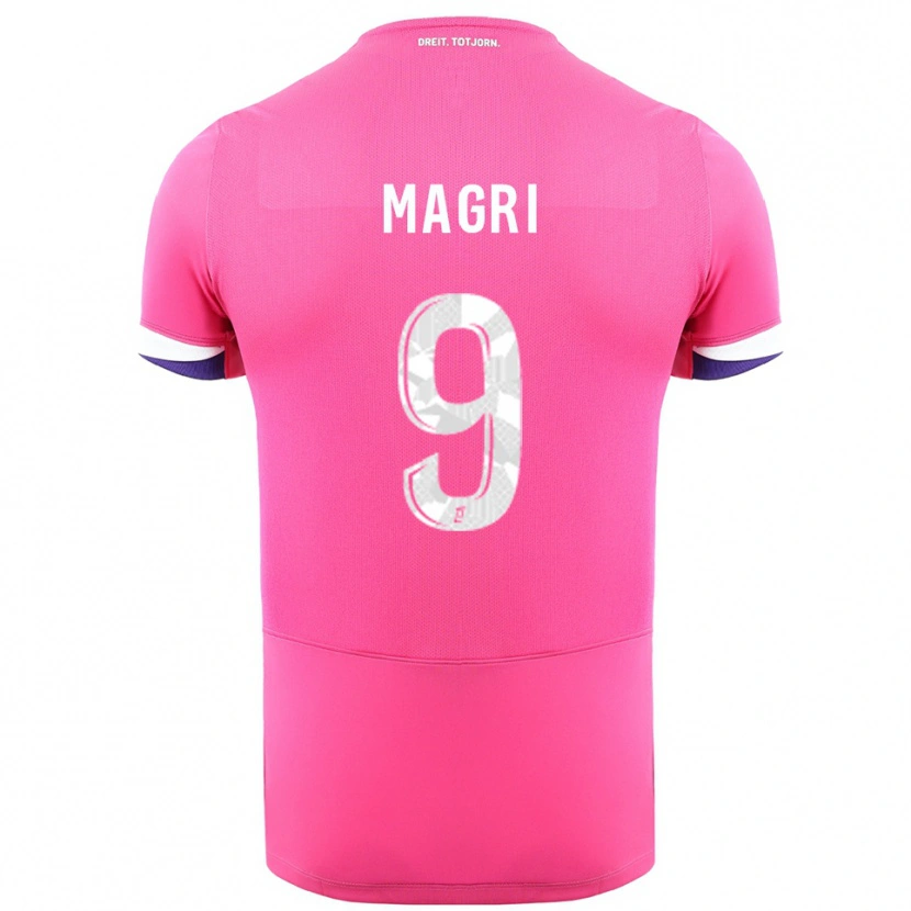 Danxen Dame Frank Magri #9 Rosa Hvit Bortetrøye Drakt Trøye 2025/26 Skjorter T-Skjorte