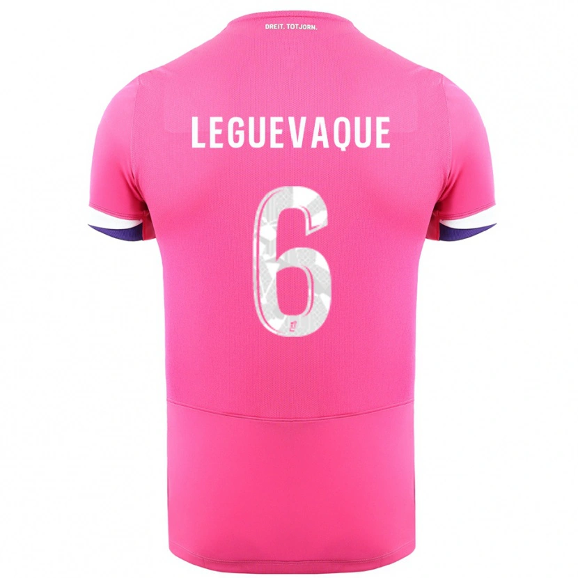 Danxen Dame Laurie Leguevaque #6 Rosa Hvit Bortetrøye Drakt Trøye 2025/26 Skjorter T-Skjorte