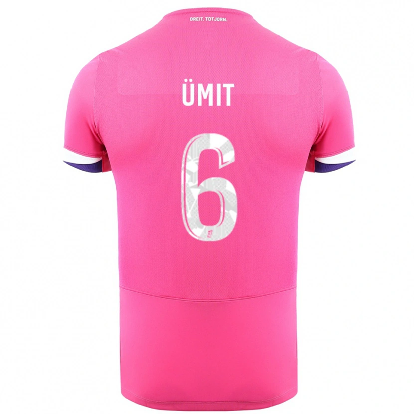 Danxen Dame Ümit Akdağ #6 Rosa Hvit Bortetrøye Drakt Trøye 2025/26 Skjorter T-Skjorte
