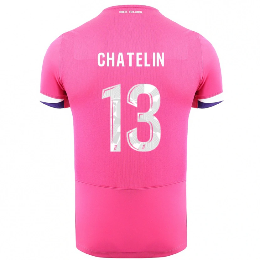 Danxen Dame Delphin Chatelin #13 Rosa Hvit Bortetrøye Drakt Trøye 2025/26 Skjorter T-Skjorte