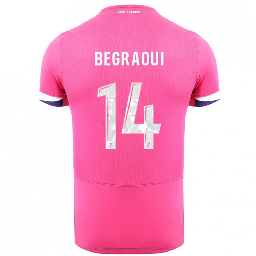 Danxen Dame Yanis Begraoui #14 Rosa Hvit Bortetrøye Drakt Trøye 2025/26 Skjorter T-Skjorte