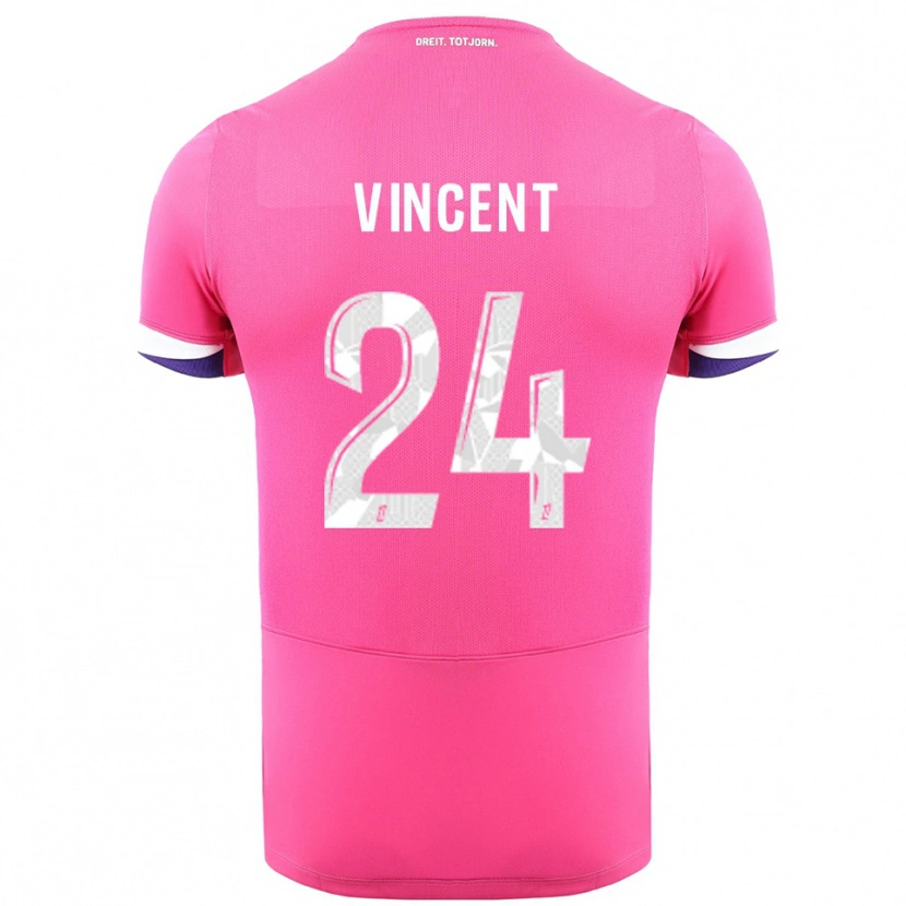 Danxen Dame Magalie Vincent #24 Rosa Hvit Bortetrøye Drakt Trøye 2025/26 Skjorter T-Skjorte