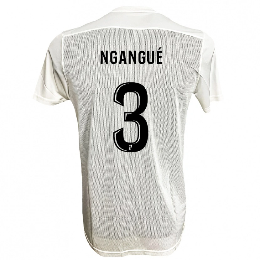 Danxen Dame Maurice Ngangué #3 Svart Hvit Bortetrøye Drakt Trøye 2025/26 Skjorter T-Skjorte