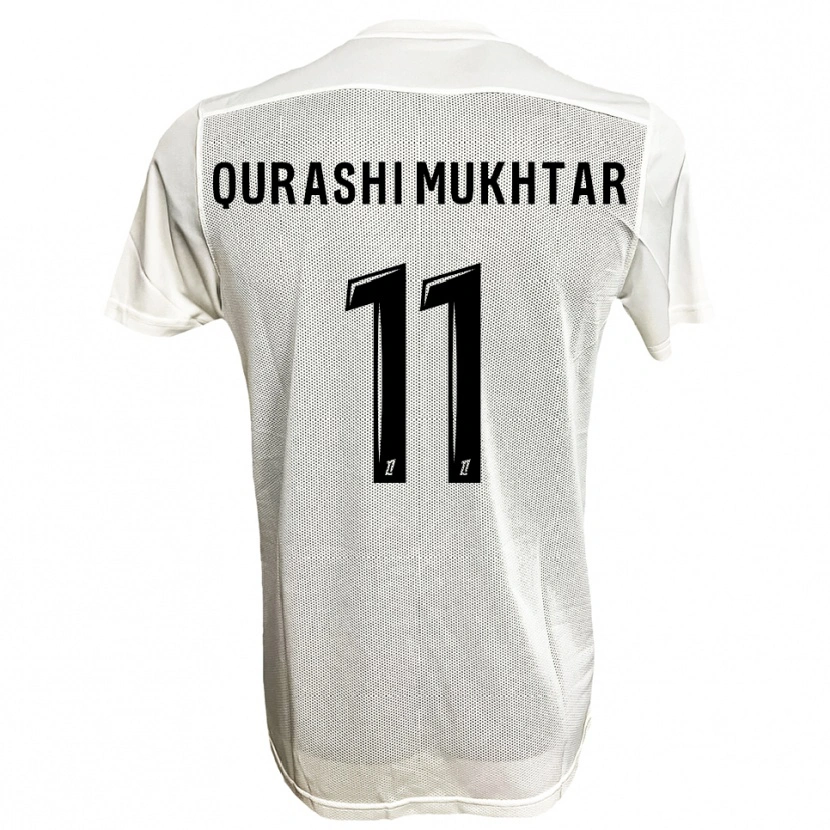 Danxen Dame Awab Qurashi Mukhtar #11 Svart Hvit Bortetrøye Drakt Trøye 2025/26 Skjorter T-Skjorte