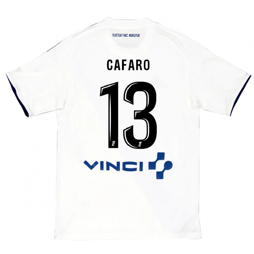 Danxen Dame Mathieu Cafaro #13 Hvit Blå Bortetrøye Drakt Trøye 2025/26 Skjorter T-Skjorte