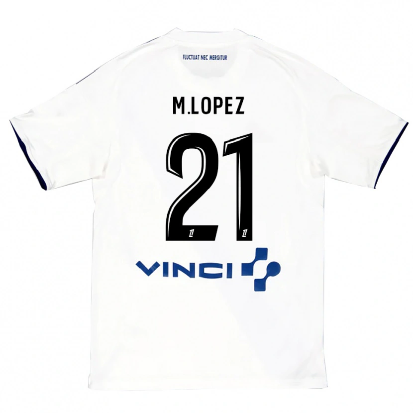 Danxen Dame Maxime Lopez #21 Hvit Blå Bortetrøye Drakt Trøye 2025/26 Skjorter T-Skjorte