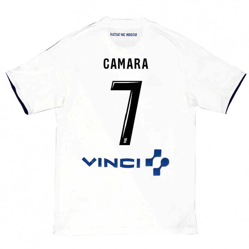 Danxen Dame Ismaël Camara #7 Hvit Blå Bortetrøye Drakt Trøye 2025/26 Skjorter T-Skjorte
