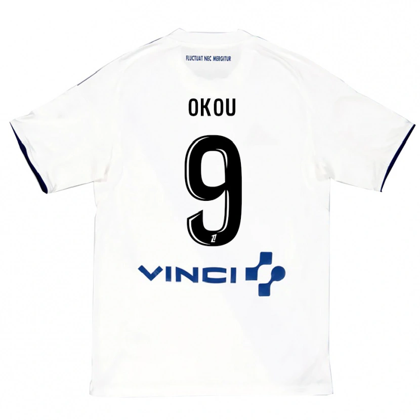 Danxen Dame Christ Okou #9 Hvit Blå Bortetrøye Drakt Trøye 2025/26 Skjorter T-Skjorte