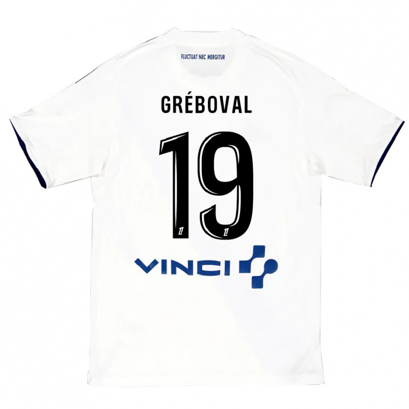 Danxen Dame Théa Gréboval #19 Hvit Blå Bortetrøye Drakt Trøye 2025/26 Skjorter T-Skjorte