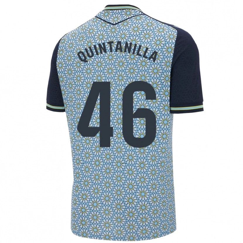 Danxen Dame Rubén Quintanilla #46 Blå Marineblå Bortetrøye Drakt Trøye 2025/26 Skjorter T-Skjorte