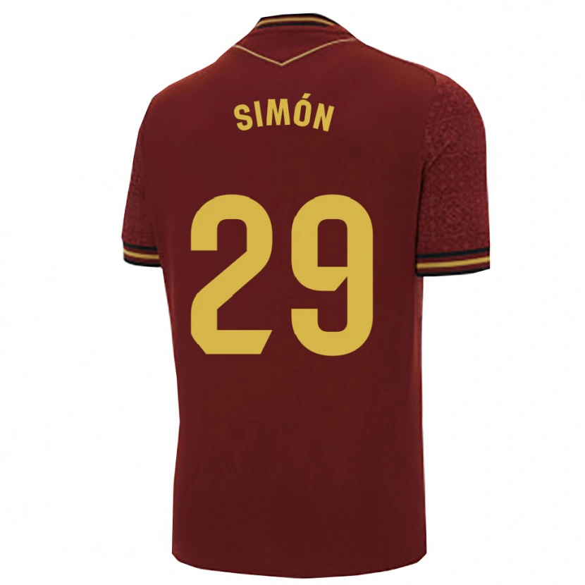 Danxen Dame Luis Simón #29 Burgunder Gull Bortetrøye Drakt Trøye 2025/26 Skjorter T-Skjorte