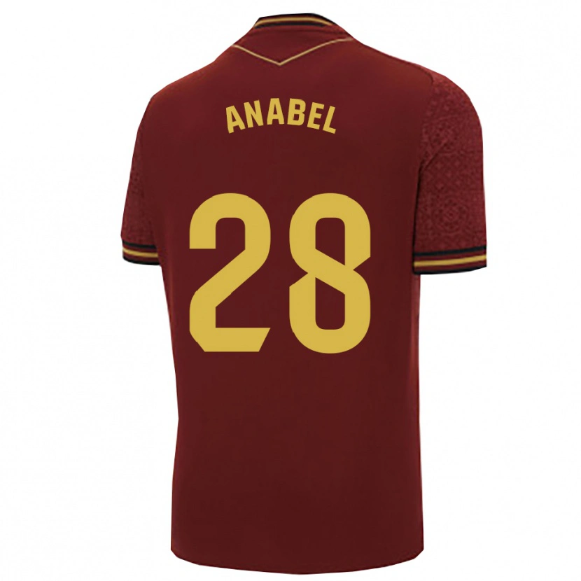 Danxen Dame Anabel Roman García #28 Burgunder Gull Bortetrøye Drakt Trøye 2025/26 Skjorter T-Skjorte