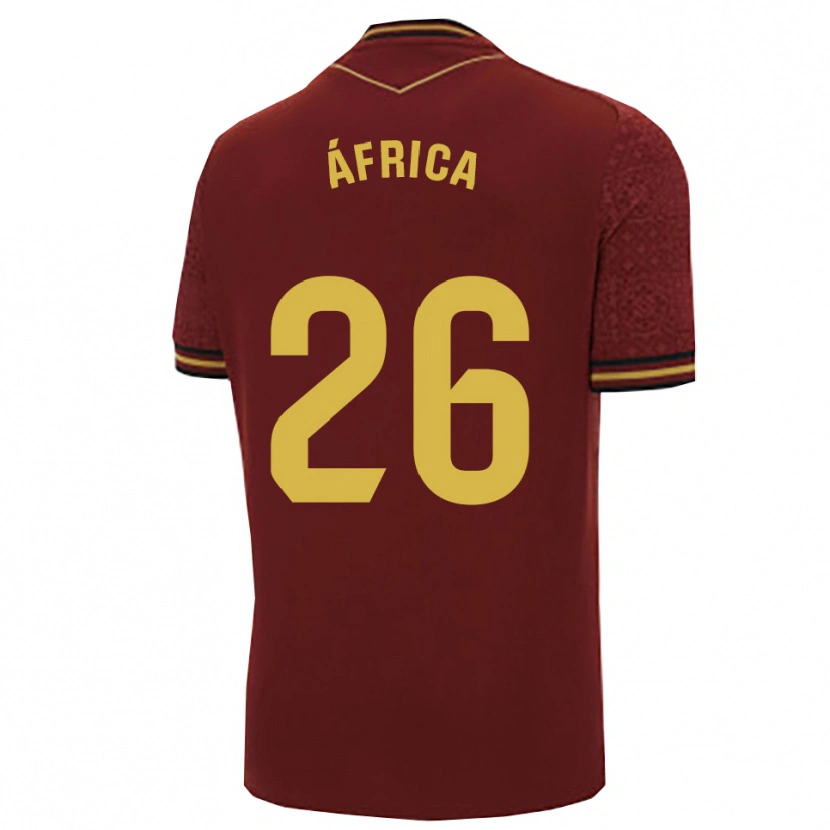 Danxen Dame África Dueñas Ariza #26 Burgunder Gull Bortetrøye Drakt Trøye 2025/26 Skjorter T-Skjorte