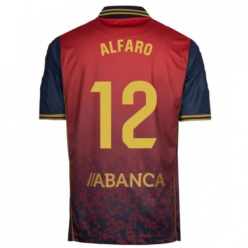 Danxen Dame Alejandro Alfaro #12 Rød Marineblå Bortetrøye Drakt Trøye 2025/26 Skjorter T-Skjorte